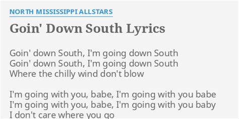 Goin Down South Lyrics By North Mississippi Allstars Goin Down South I M