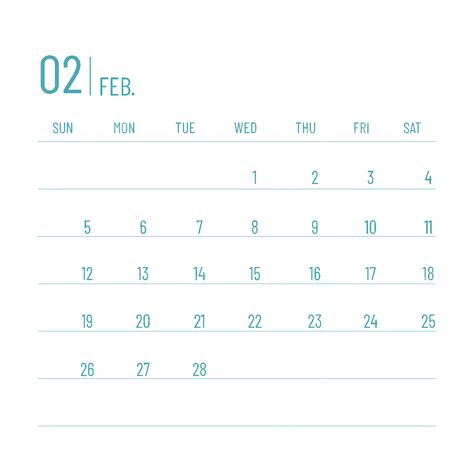 February 2023 Calendar Vector Hd Images 202 February Calendar Green