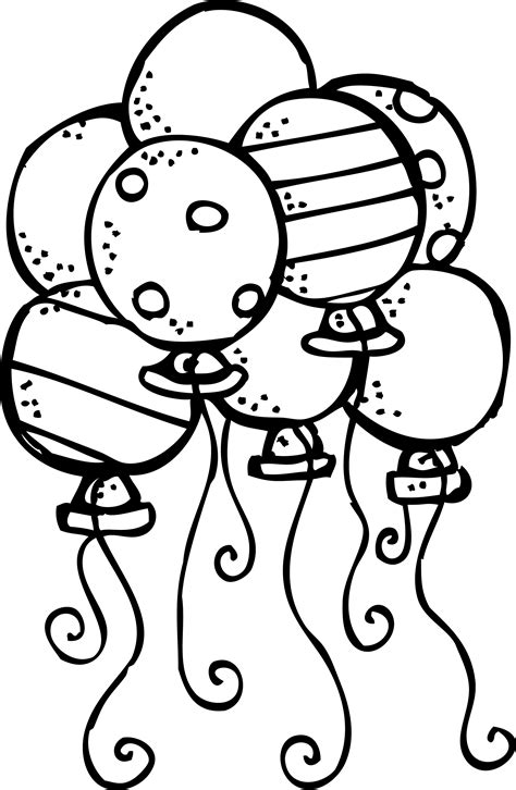 Coloring Pages Of Birthday Balloons Printable Happy Birthday Balloons