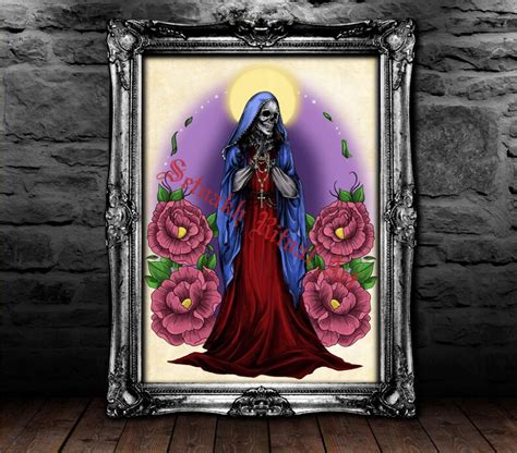 The Saint Santa Muerte Print Saint Death Poster Occult Etsy