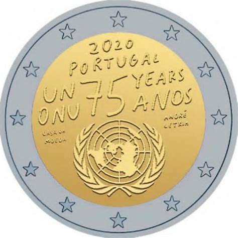Portugal 2 Euro Münze 75 Jahre Vereinte Nationen 2020 Euro Muenzen