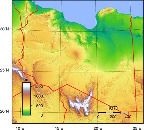 Detailed Topographical Map Of Libya Libya Detailed Topographical Map