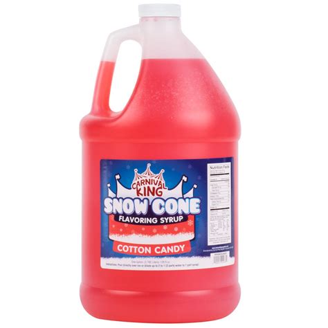 Carnival King 1 Gallon Cotton Candy Snow Cone Syrup 4case