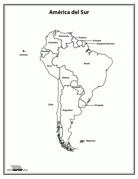 Mapa Del Continente Sur Americano Con Nombres Para Imprimir En Pdf 2022