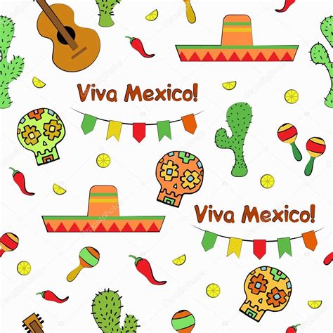 Viva México Cinco de Mayo patrón sin costuras. Ilustración vectorial vector, gráfico vectorial ...