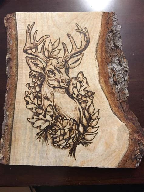 A Beautiful Deer Holz Wood Brennen Holz Ist Eine Kanzerartige