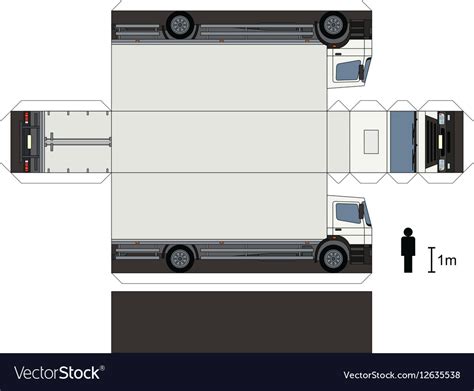 Paper Model Of A Truck Royalty Free Vector Image