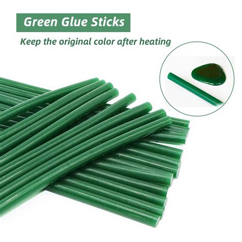 Green Glue Sticks 20pcs 7x200mm Hot Melt Glue Sticks 7mm Diameter Hot Gun Glue Home Diy