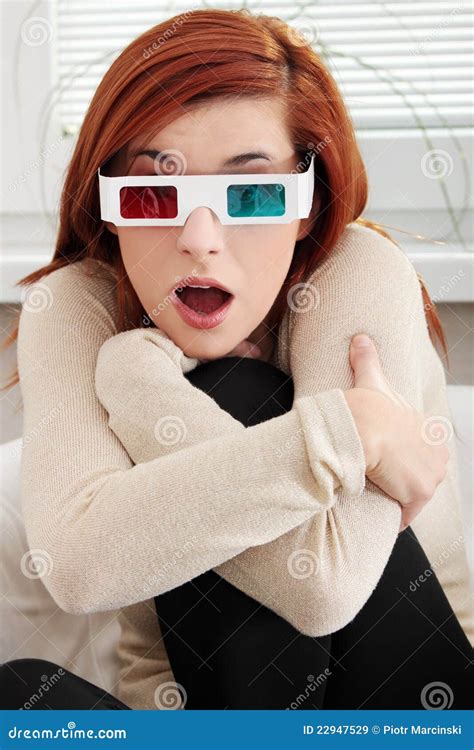 Woman With 3d Glasses Stock Image Image Of Movie Modern 22947529