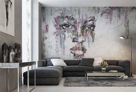 Unique Wallpaper Designs For Living Room Wall Mural Wall
