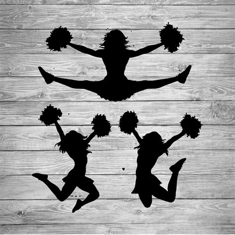 Cheerleader Silhouettes Svg Pack Cheerleaders Clipart Collection My