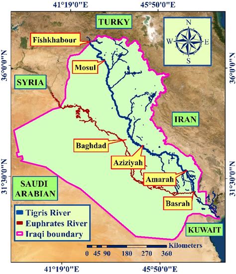 Map Of Tigris River Across Iraq Download Scientific Diagram