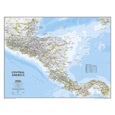 Central America Laminated Wall Map