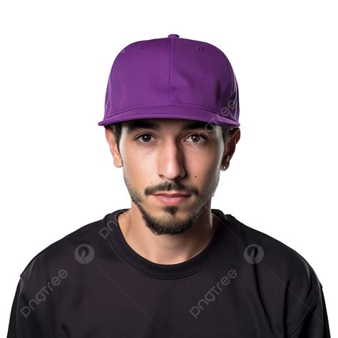 Purple Cap Wear Hip Hop Hat Model Front View Cap Fashion Helmet Png