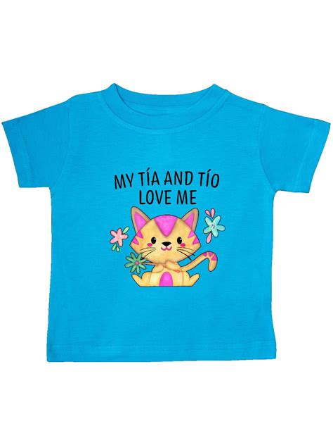 My Tía And Tío Love Me With Cute Kitten And Flowers Baby T Shirt