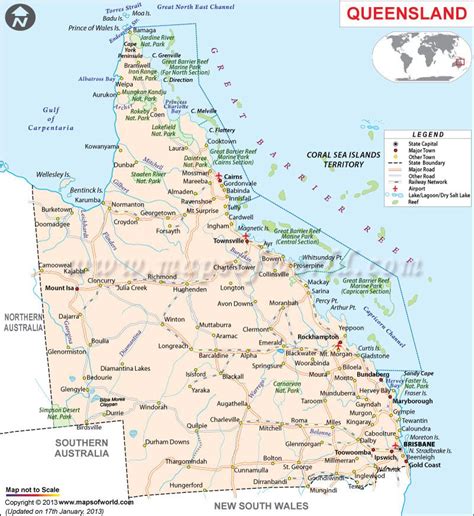Road Map Of Queensland Australia Tourism Australia Map Australia