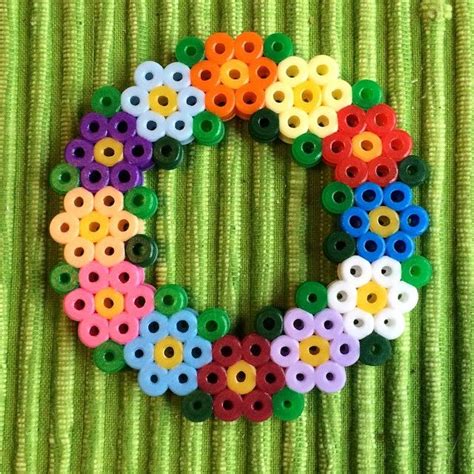 Flower Wreath Hama Beads By Petrawettero Perler Bead Art Hama Beads