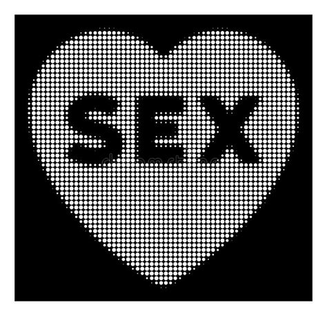 White Halftone Sex Heart Icon Stock Vector Illustration Of Passion
