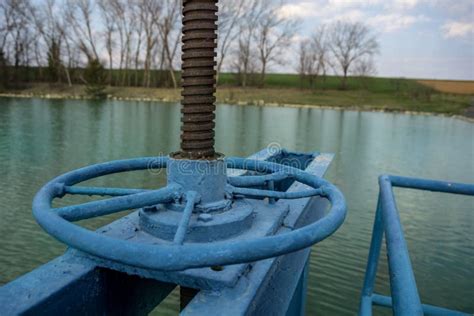 Closeup Of Water Reservoir Valve Rusty Vintage Object Stock Image