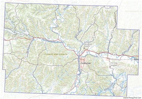 Topographic Map Of Coshocton County Ohio Us Map Topographic Map Ohio