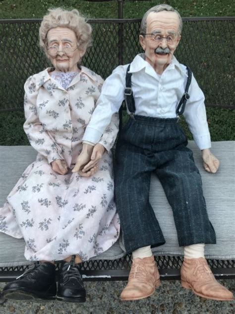 Vintage 31” Grandma And Grandpa Porcelain Dolls 1990 Couple William