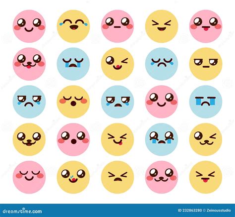 naklejka smiley kawaii emoji vector set emoticon cute chibi smileys my xxx hot girl