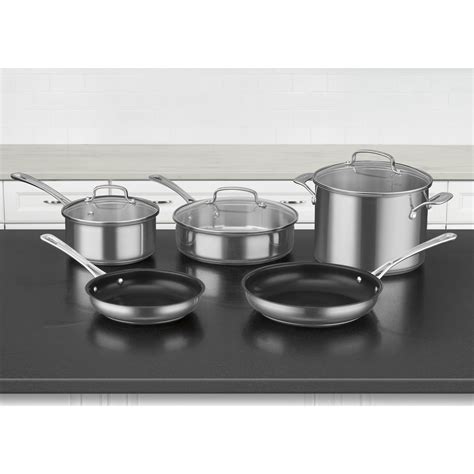 Cuisinart Chefs Classic Stainless Steel 8 Piece Cookware Set Walmart