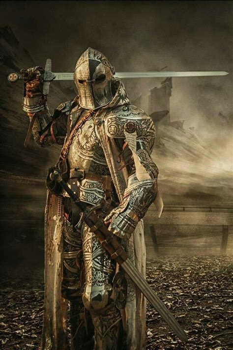 Epic Templar Good Knight Badass Skulls Leather Armor