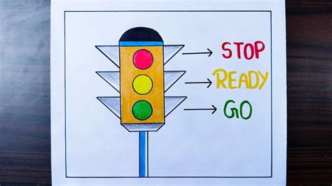 How To Draw Traffic Light Traffic Signal Drawing Road Safety