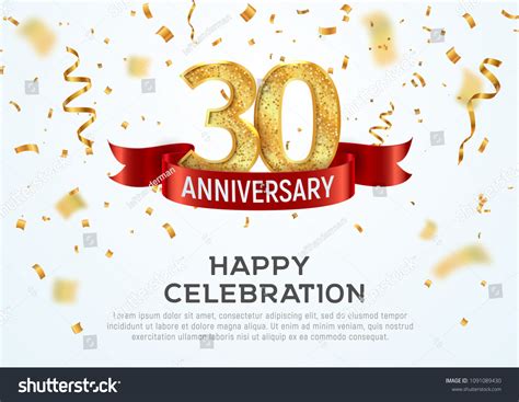 30 Years Anniversary Vector Banner Template Stock Vector Royalty Free