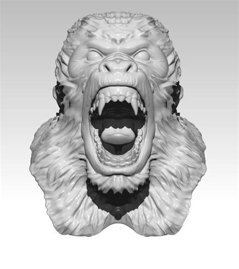 Monkey Gorrila Angry Head Bust 3d Model 3d Printable Cgtrader