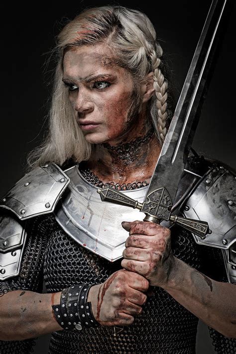 Beautiful Blonde Sword Wielding Viking Warrior Female Art Print By Lorado Viking Warrior Woman