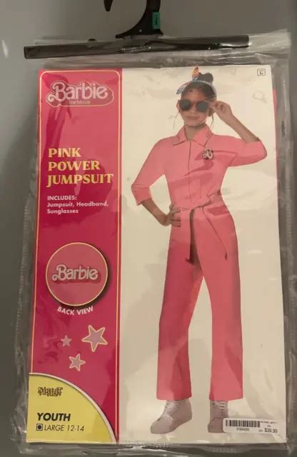 Spirit Halloween Barbie The Movie Youth Costume Pink Power Jumpsuit