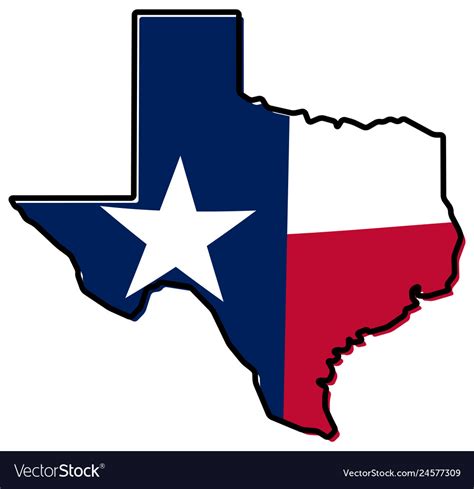 Simplified Map Of Texas Outline With Slightly Vector Image