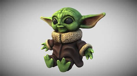Baby Yoda 3d Printable With Vertex Color Buy Royalty Free 3d Model