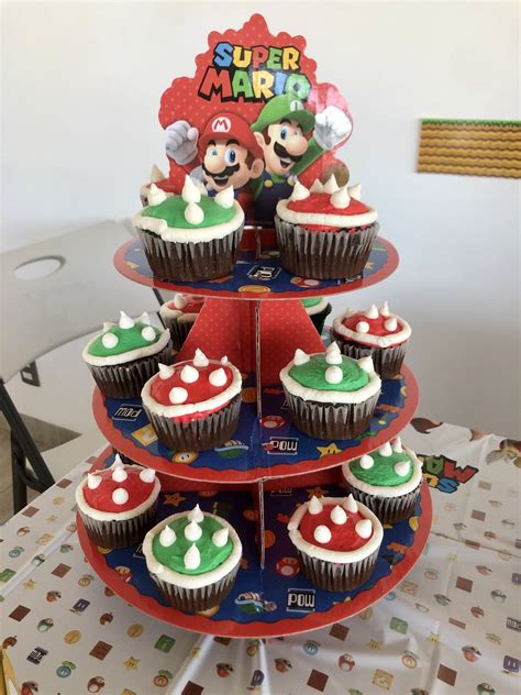 Super Mario Cupcakes Super Mario Birthday Party Mario Birthday Party