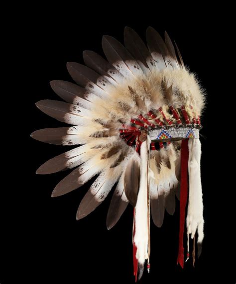 Nam2117 Lakota Style Headdress War Bonnet Side View Native