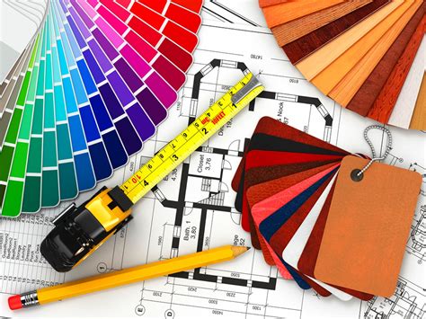 Architectural Plans And Color Swatches 