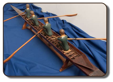 Wooden Sculpture Of A Four Man Rowing Crew In Their Rowing Scull The