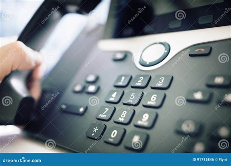 Dialing A Telephone In The Office Stock Photo Image Of Help