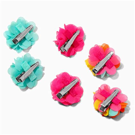 Claires Club Tropical Flower Hair Clips 6 Pack Claires Us