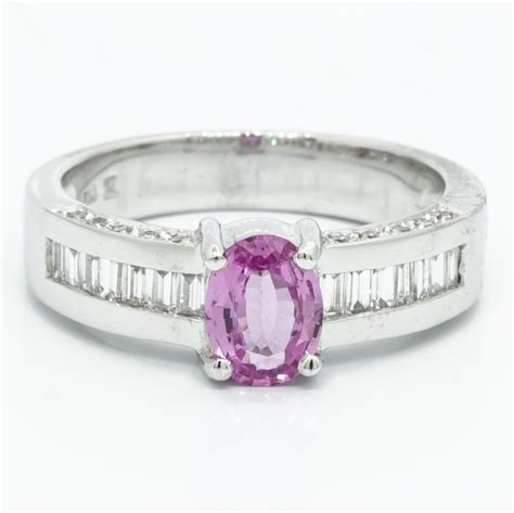 14 Karat White Gold Pink Sapphire Ring Atelier Lou