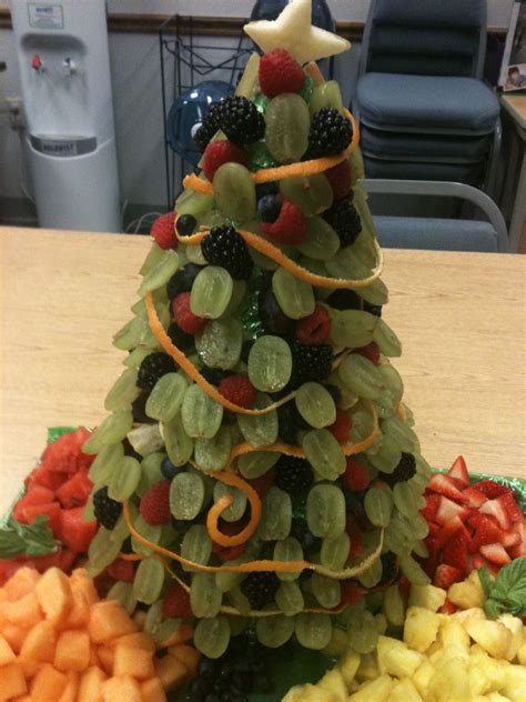 1 large pineapple 1 bunch green grapes—cut in half or quartered 1 bunch red grapes—cut in half or quartered 1 container strawberries—cut in half 1/4 watermelon toothpicks cookie cutters. Christmas tree shaped fruit tray for the holidays ...