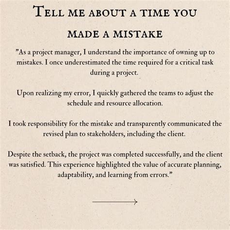 Interview Question: Tell me about a time you made a mistake – Answer Examples