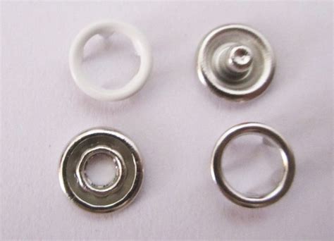 Free Fee 82mm 200pcs White Metal Snap Button Prong Snap Fastener Ring