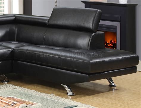 U9782 Sectional Sofa In Black Bonded Leather By Global