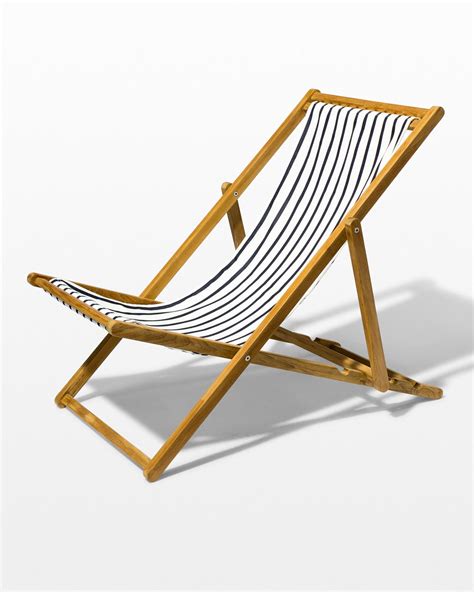 Ideally coupled with matching fringed umbrella, this sling adds comfort and style to any porch or. CH576 Lagos Stripe Teak Sling Chair Prop Rental | ACME ...
