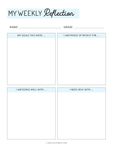 Weekly Reflection Template