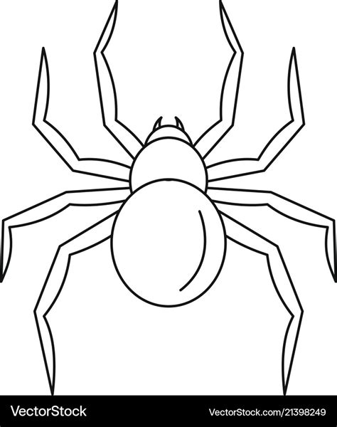 Black Widow Spider Icon Outline Style Royalty Free Vector