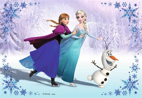 Image Annaelsa And Olaf Ice Skating Wallpaper Disneywiki